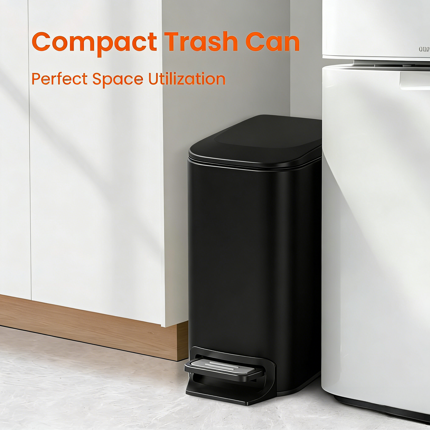 Compact Pedal-Activated Trash Can