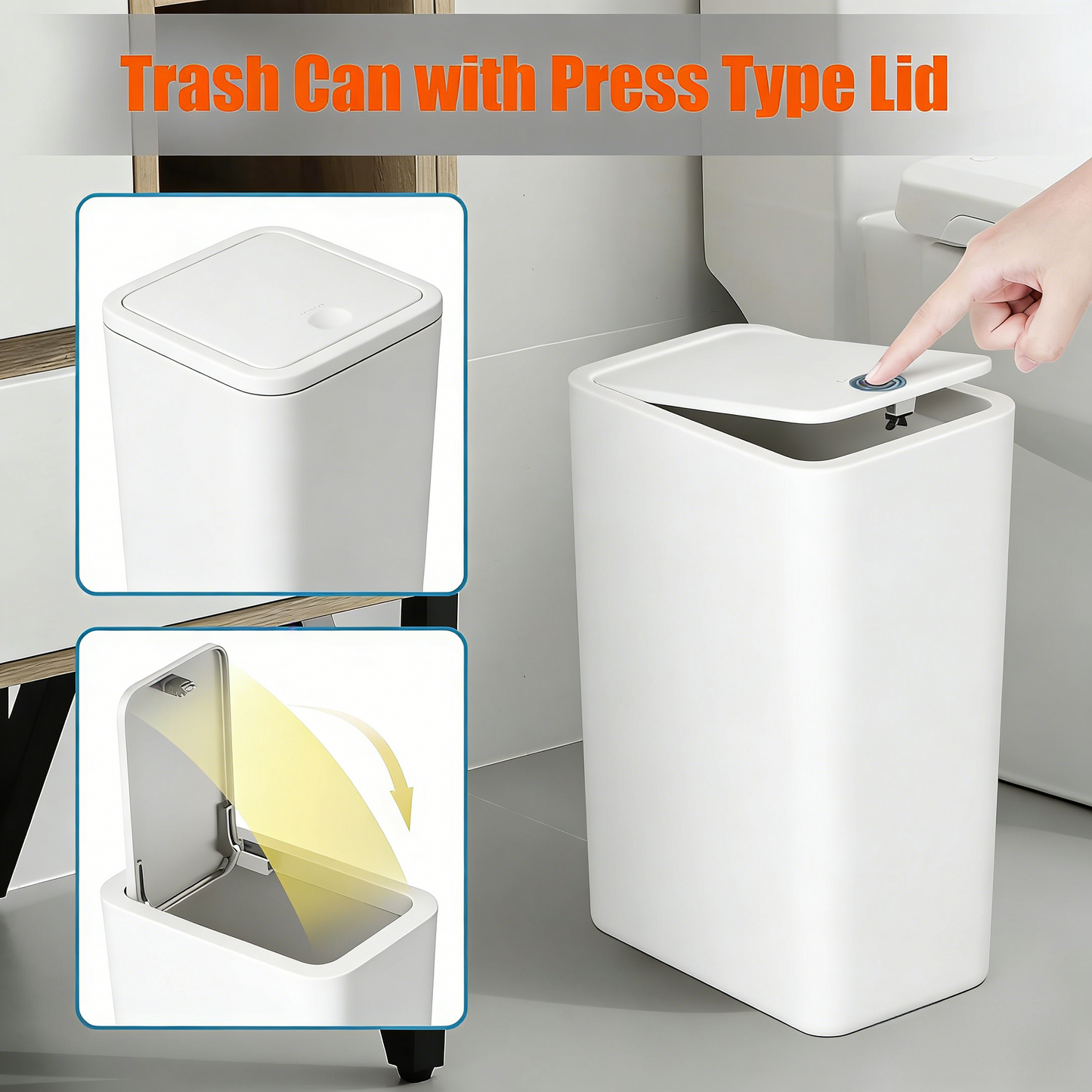 Press-Top Sealed Trash Can