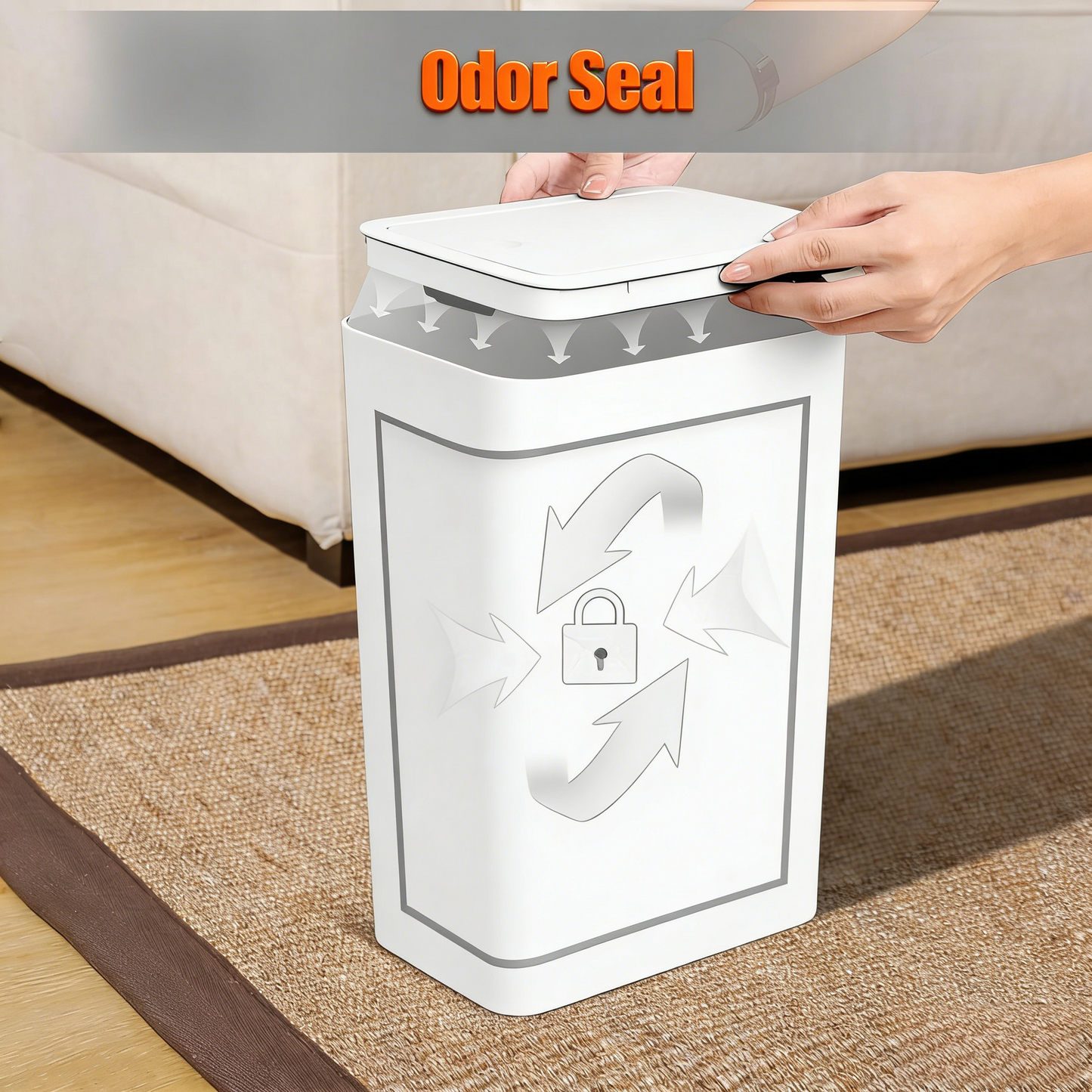 Press-Top Sealed Trash Can
