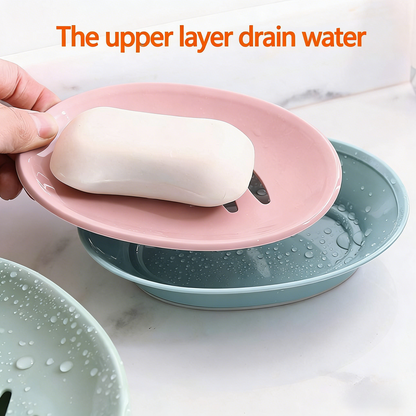 Double-Layer Drain Soap Dish with Non-Slip Pad