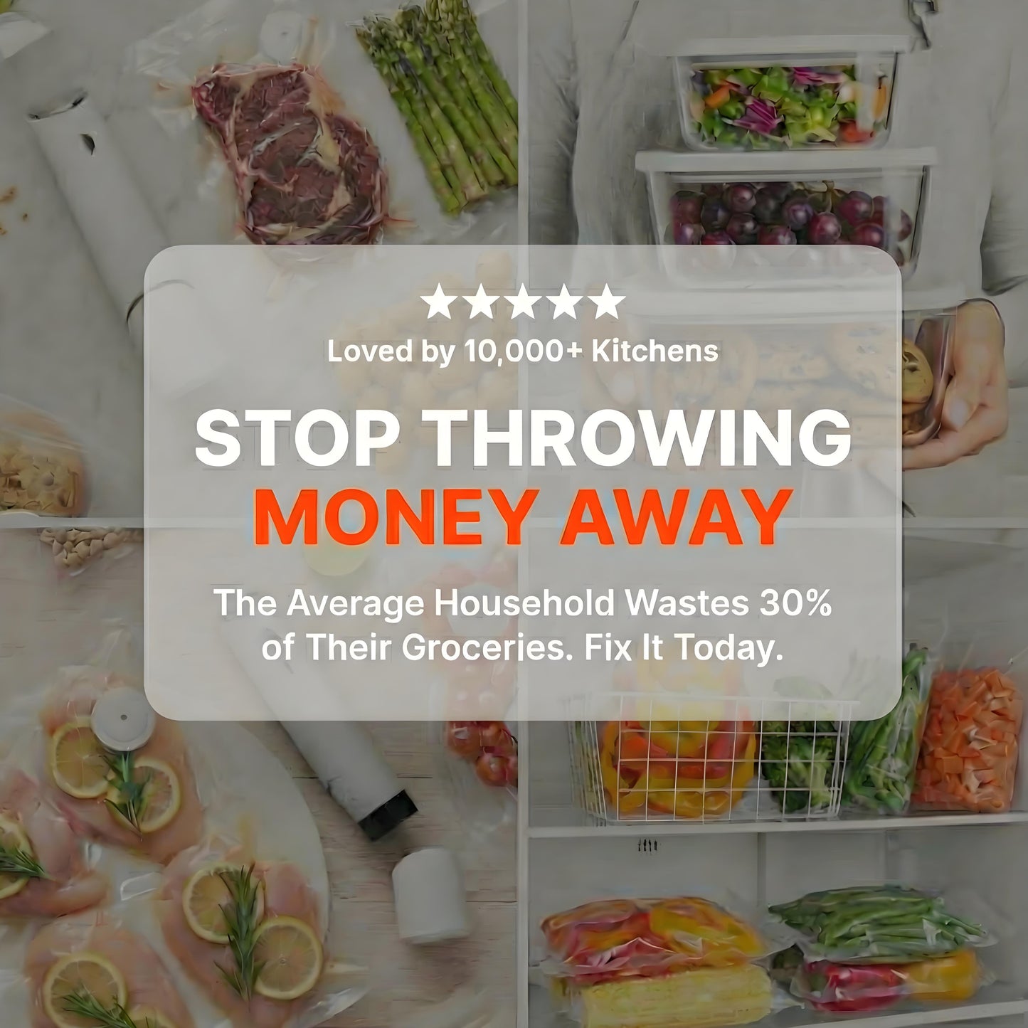 FreshLock™ Cordless Vacuum Sealer Bundle with Glass Containers & Reusable Bags